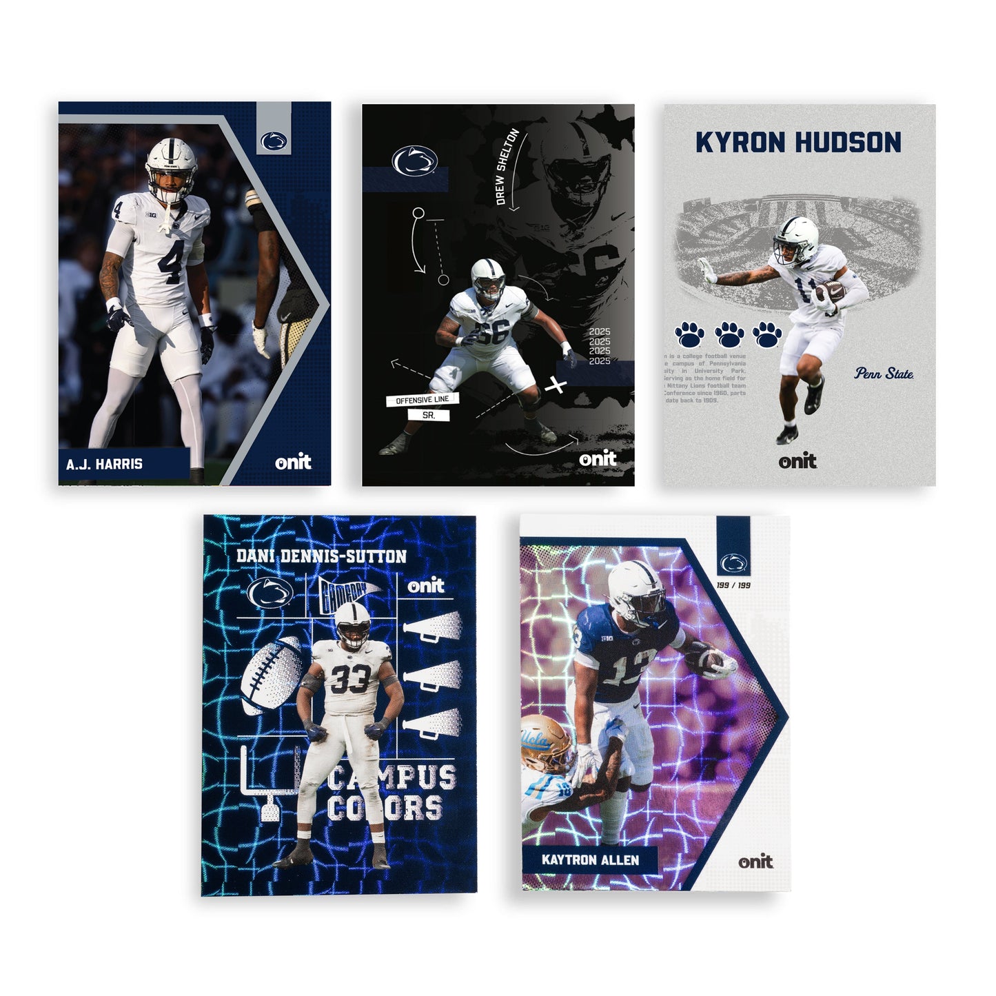 Penn State University Football 2025 Trading Cards - Platinum Box hand-collated team set