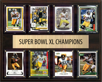 Pittsburgh Steelers Super Bowl XL 40 Champions 12" x 15" Eight-Card plaque