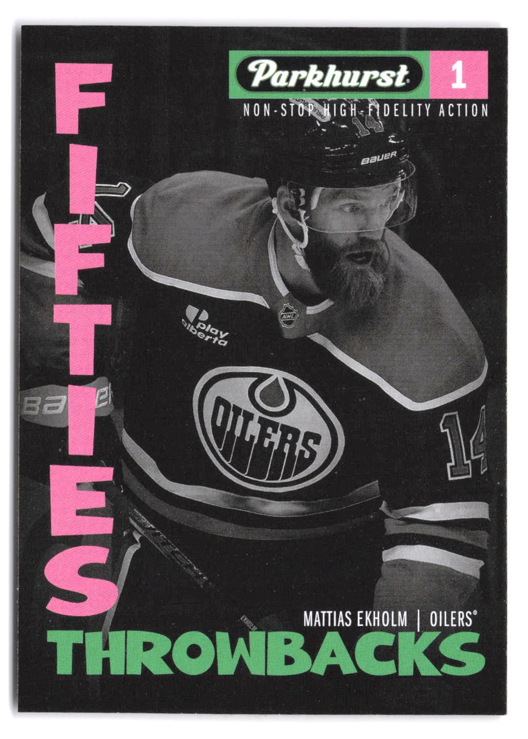 2025-26 UD Parkhurst Fifties Throwbacks Mattias Ekholm #FT-7 - Edmonton Oilers