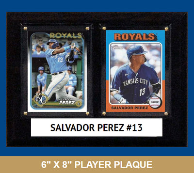 Salvador Perez Kansas City Royals 2024 Topps 2023 Card Plaque 6x8 hand-collated team set