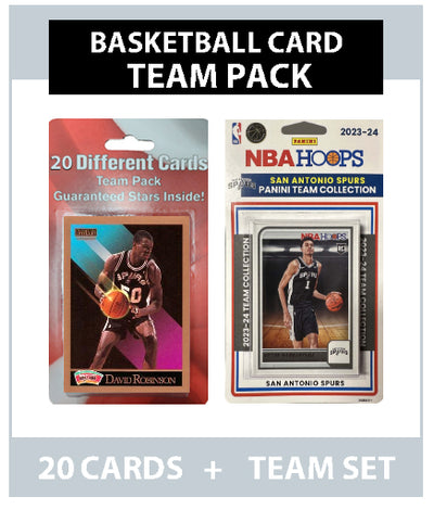 San Antonio Spurs Robinson 20 Cards + 2023-24 HOOPS Team Set Wembanyama plaque