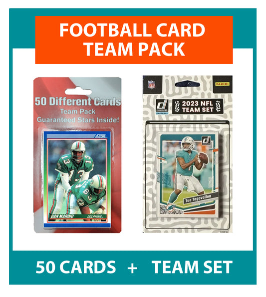 2023 Miami Dolphins Team Pack 50 Cards Dan Marino + 2023 Donruss Team Set
