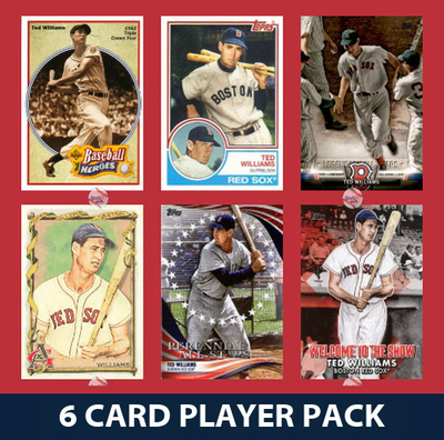 Ted Williams Boston Red Sox 6 Card Legend Pack Topps Bowman 2025 2024 2023