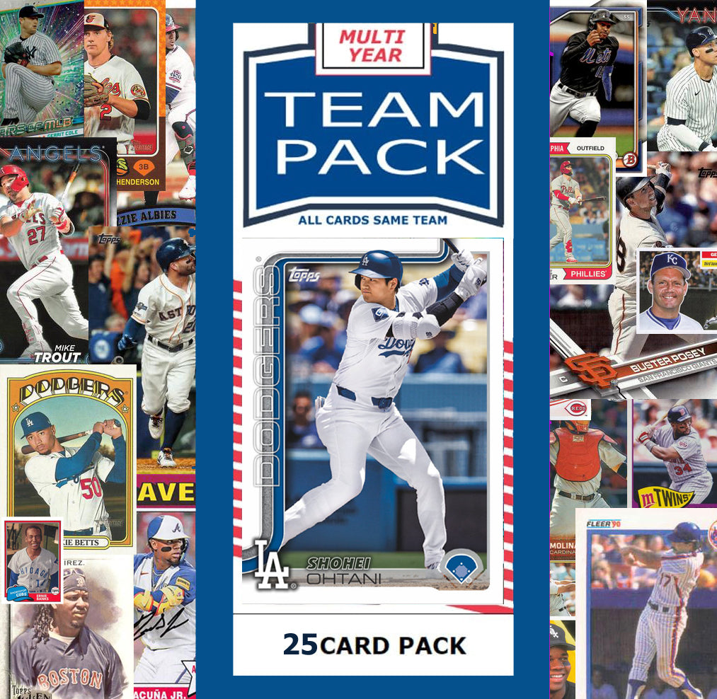 Topps LA Dodgers Team Sets 2017 2011 + Multiyear Pack 2025 Shohei Ohtani hand-collated team set
