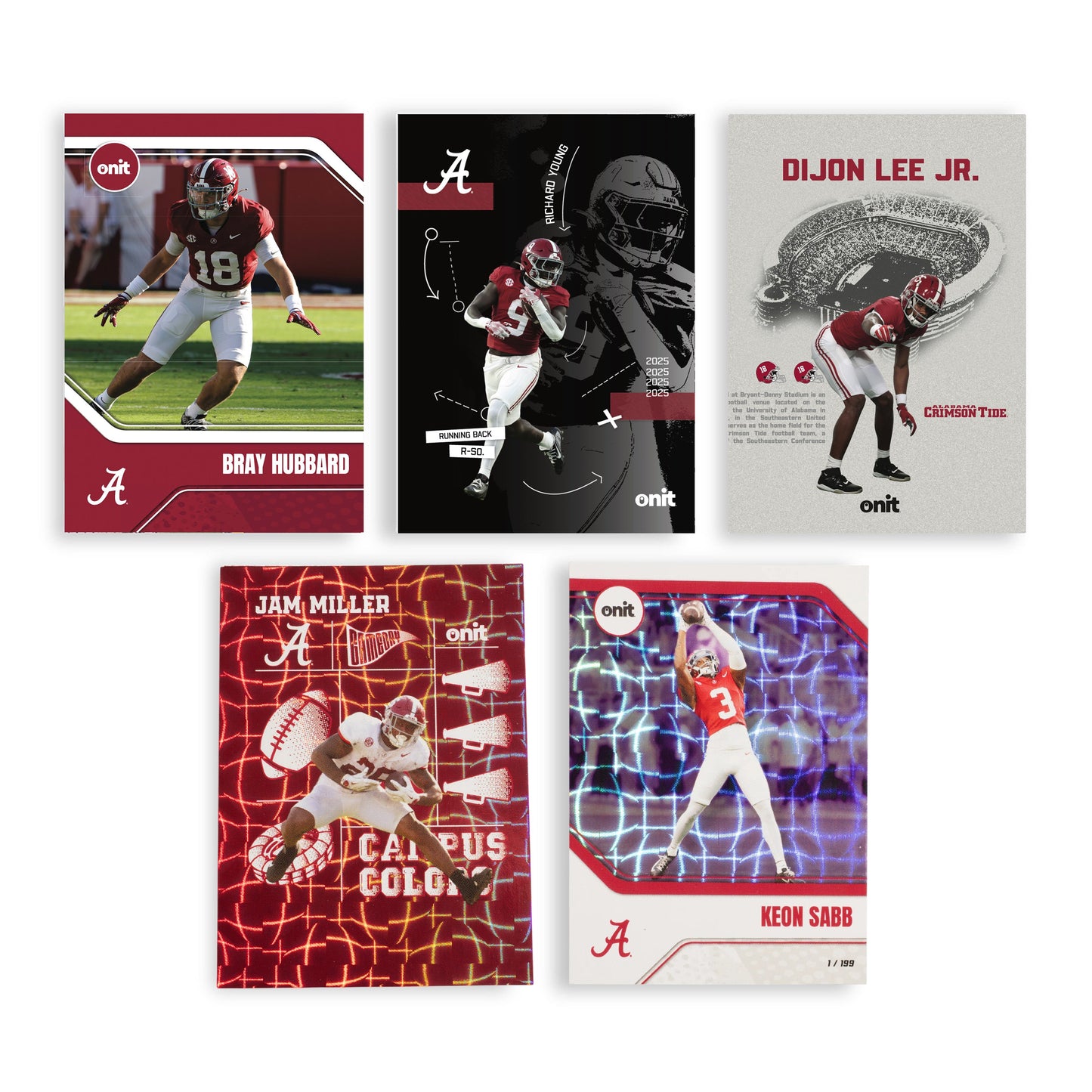University of Alabama Football 2025 Trading Cards - Platinum Box hand-collated team set