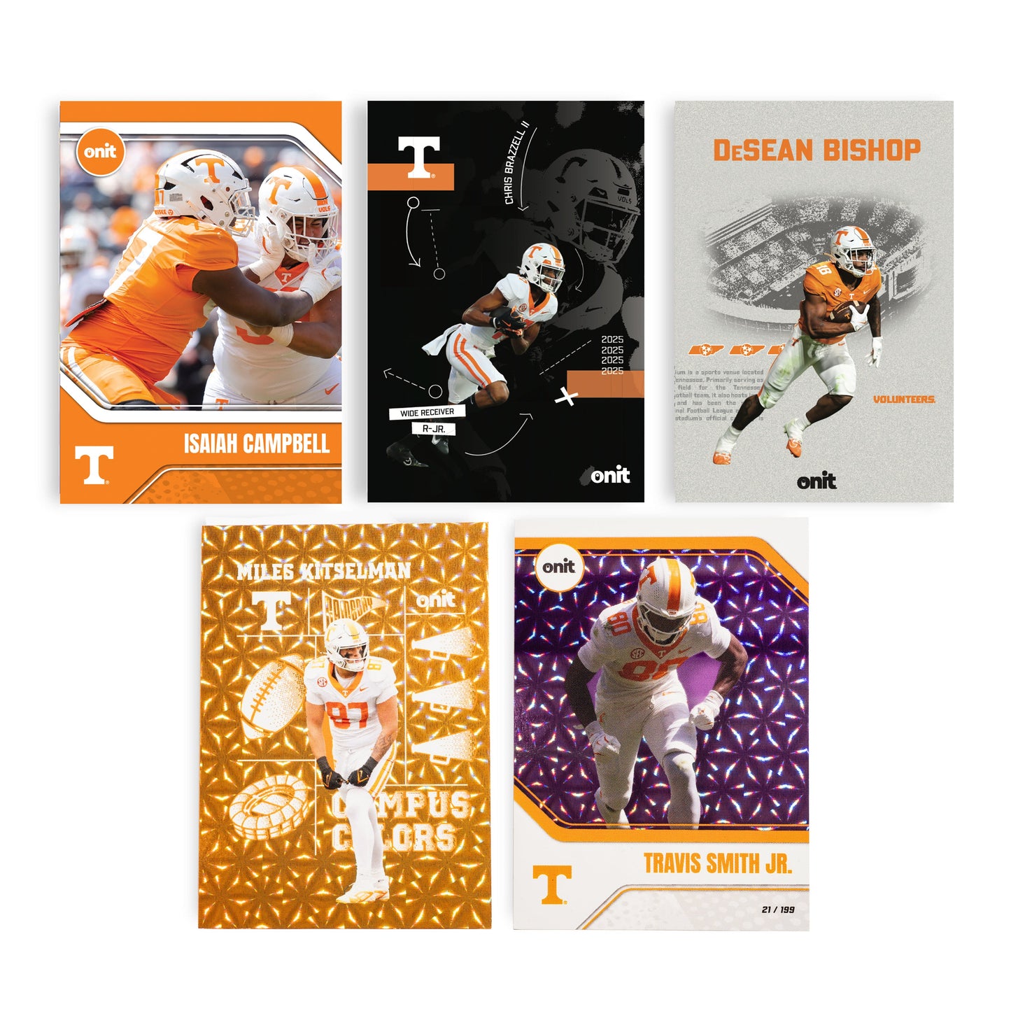 University of Tennessee Football 2025 Trading Cards - Prime Box hand-collated team set
