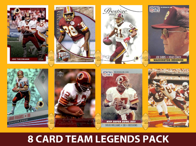 Washington Commanders 8 Card Legends Pack Donruss Topps Panini plaque
