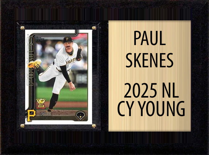 Paul Skenes 2025 NL Cy Young 6x8 Pittsburgh Pirates card plaque