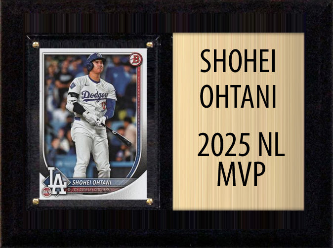 Shohei Ohtani 2025 NL MVP 6x8 Los Angeles Dodgers card plaque