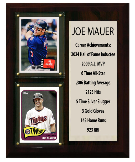 Joe Mauer Minnesota Twins HOF Stats Plaque