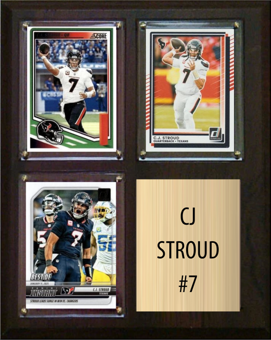 CJ Stroud Houston Texans 8x10 plaque with 3 cards