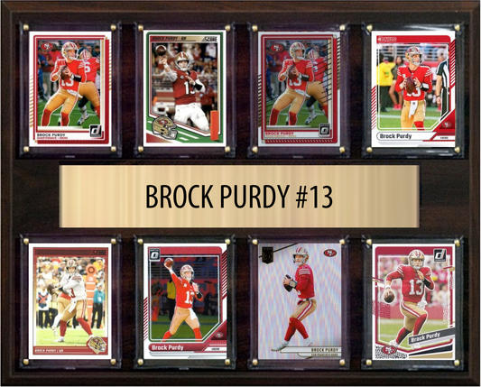 Brock Purdy San Francisco 49ers 8-card 12x15 fan cave plaque