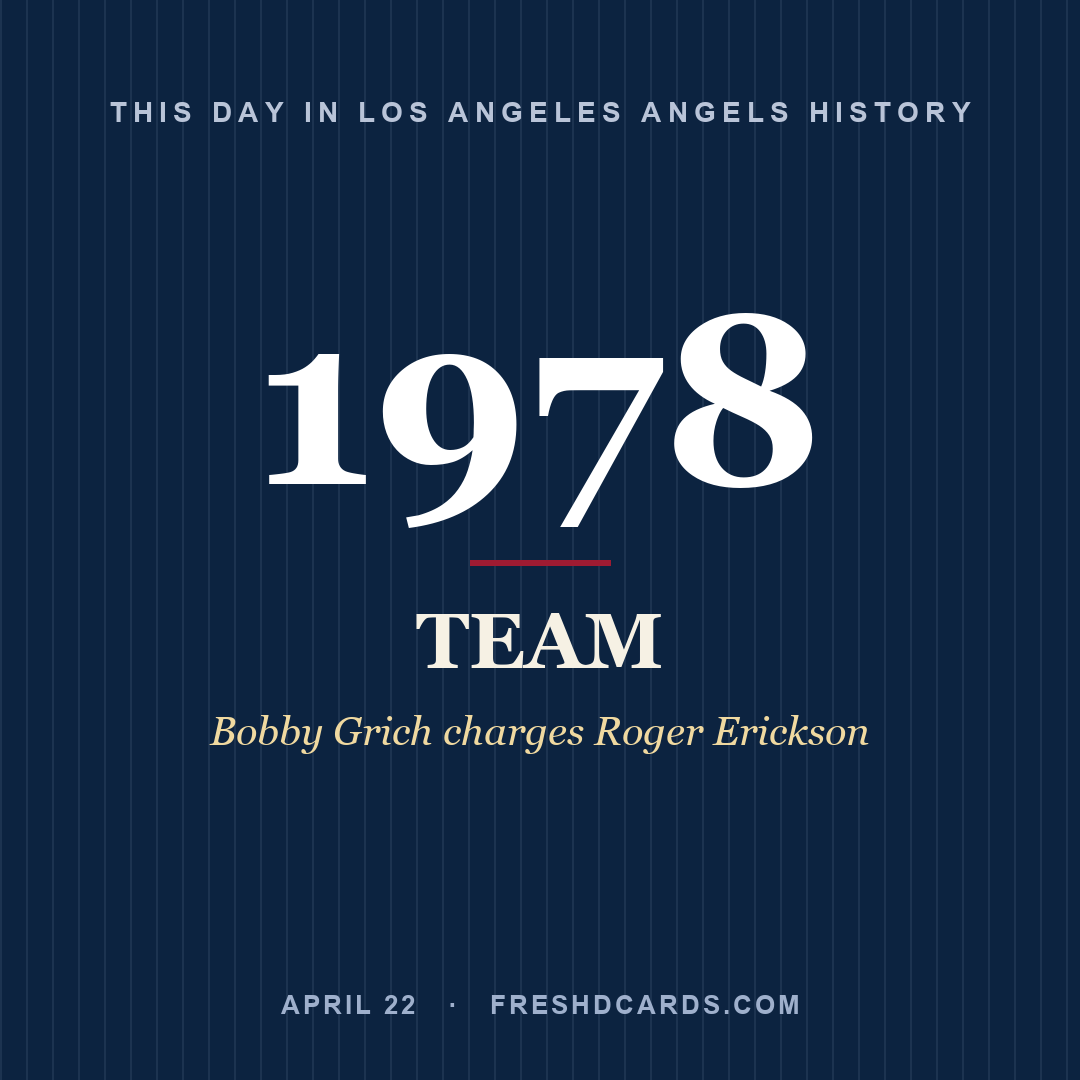 Los Angeles Angels: Los Angeles Angels, 1978, Bobby Grich charges Roger Erickson