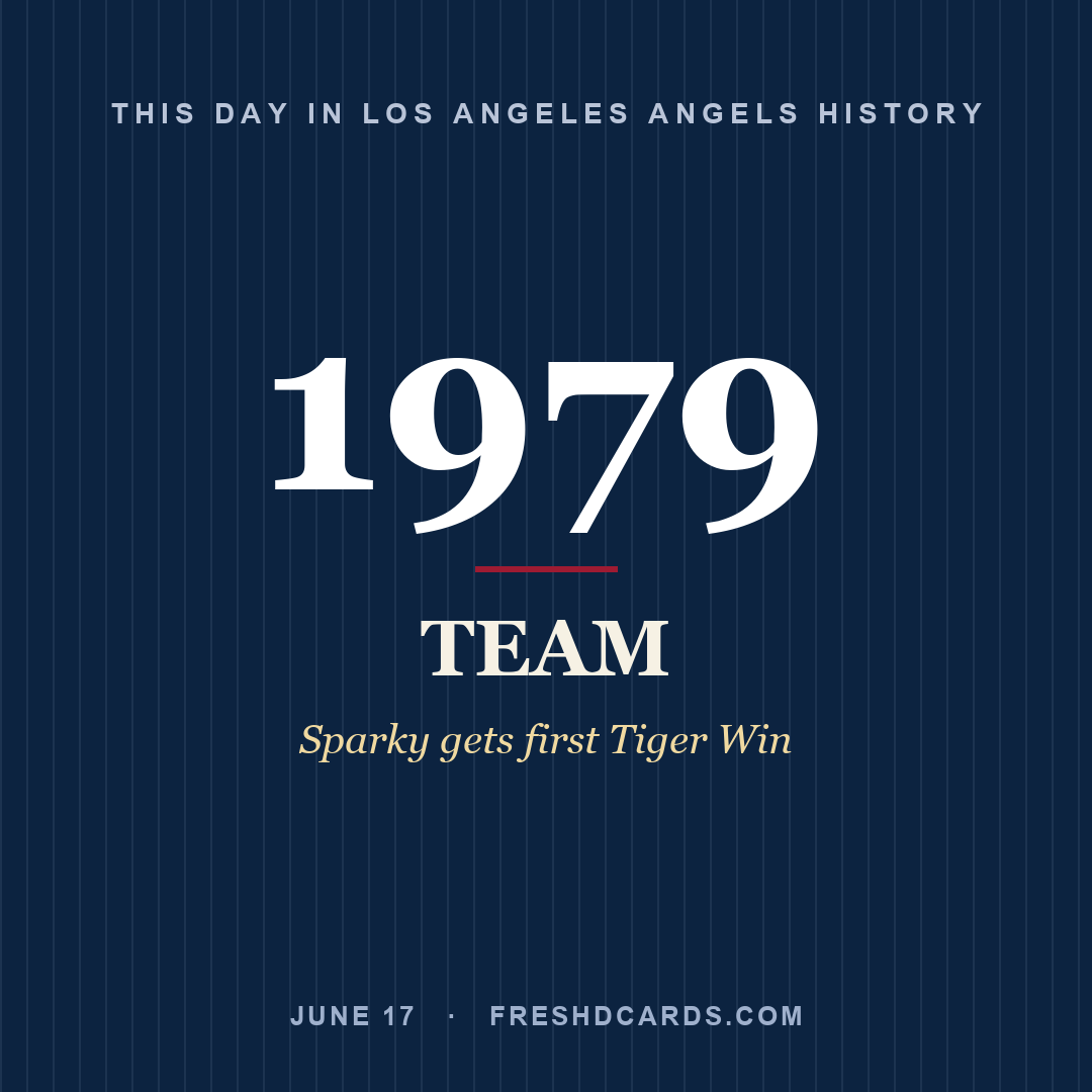 Los Angeles Angels: Los Angeles Angels, 1979, Sparky gets first Tiger Win