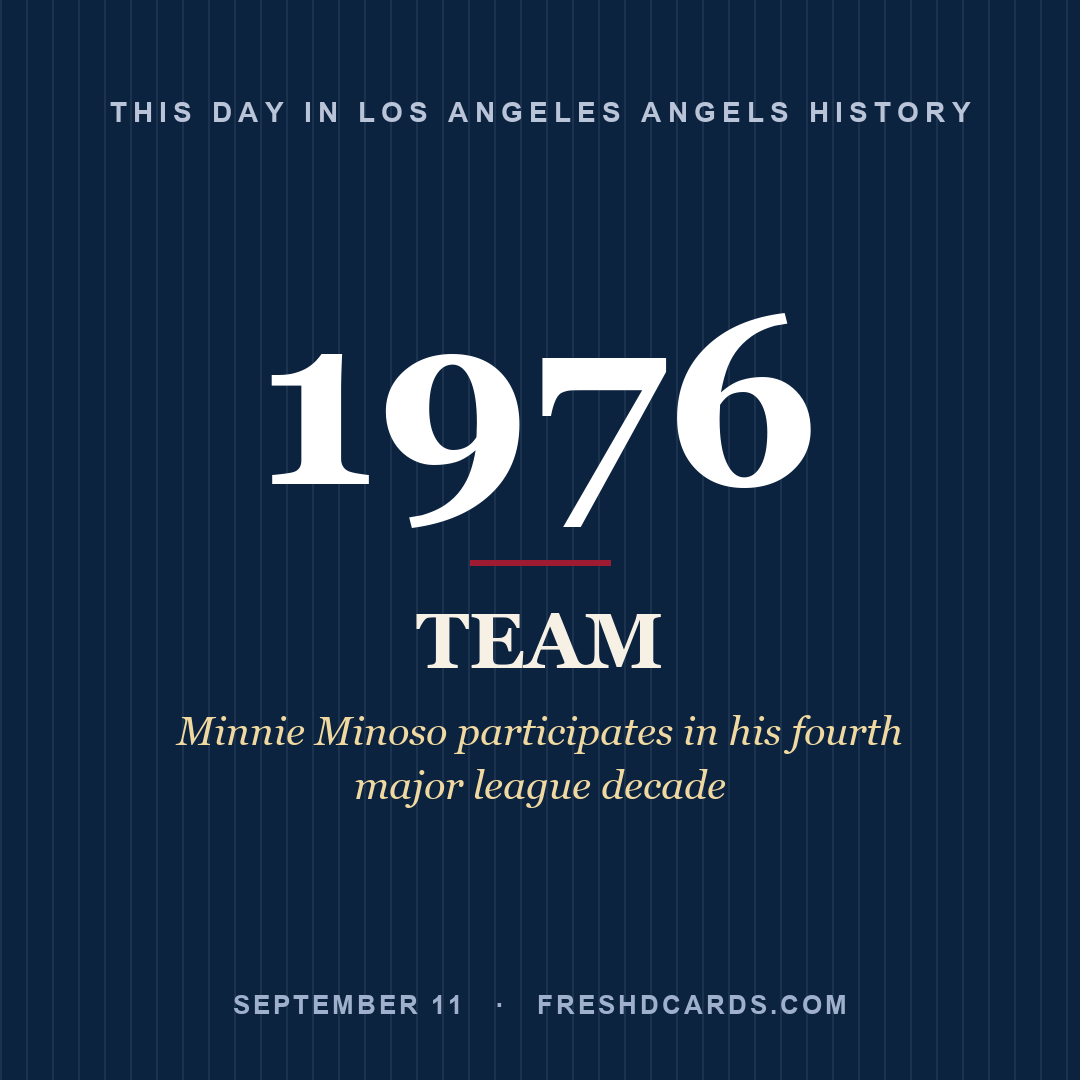 Los Angeles Angels: Los Angeles Angels, 1976, Minnie Minoso participates in his fourth major league decade