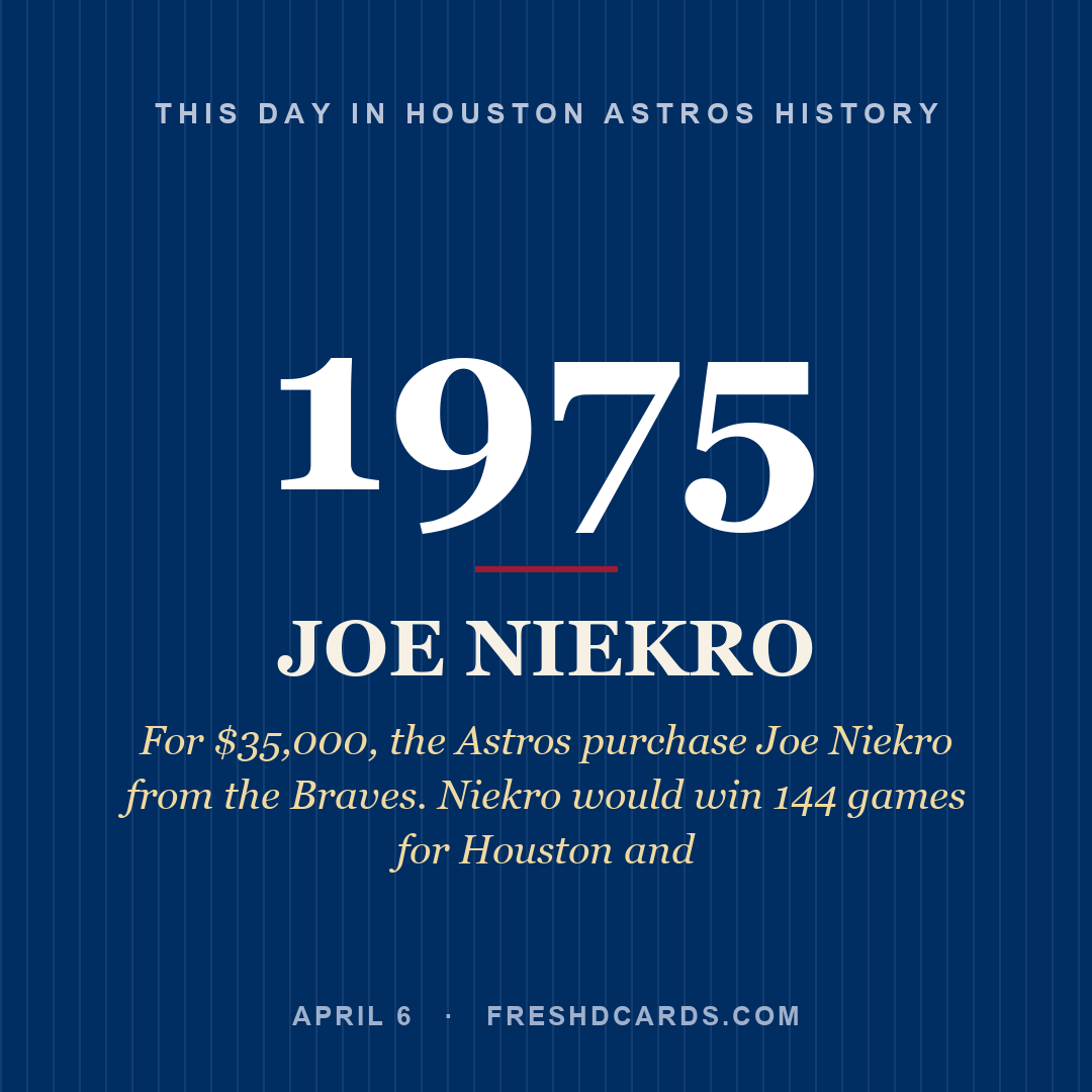 Houston Astros: Joe Niekro, 1975, For $35,000, the Astros purchase Joe Niekro from the Braves. Niekro would win 144 games for Houston and
