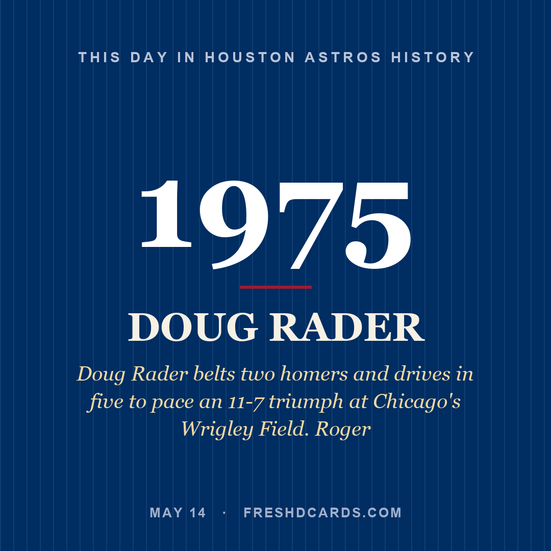 Houston Astros: Doug Rader, 1975, Doug Rader belts two homers and drives in five to pace an 11-7 triumph at Chicago's Wrigley Field. Roger