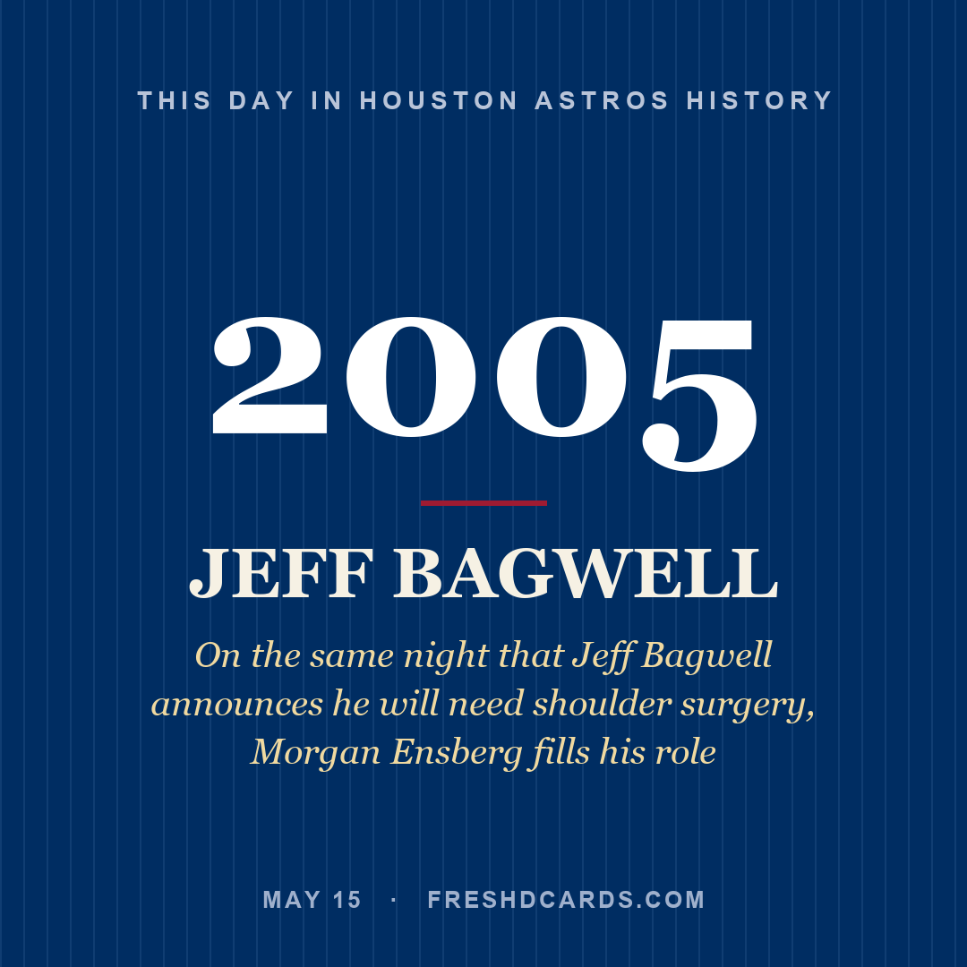 Houston Astros: Jeff Bagwell, 2005, On the same night that Jeff Bagwell announces he will need shoulder surgery, Morgan Ensberg fills his role