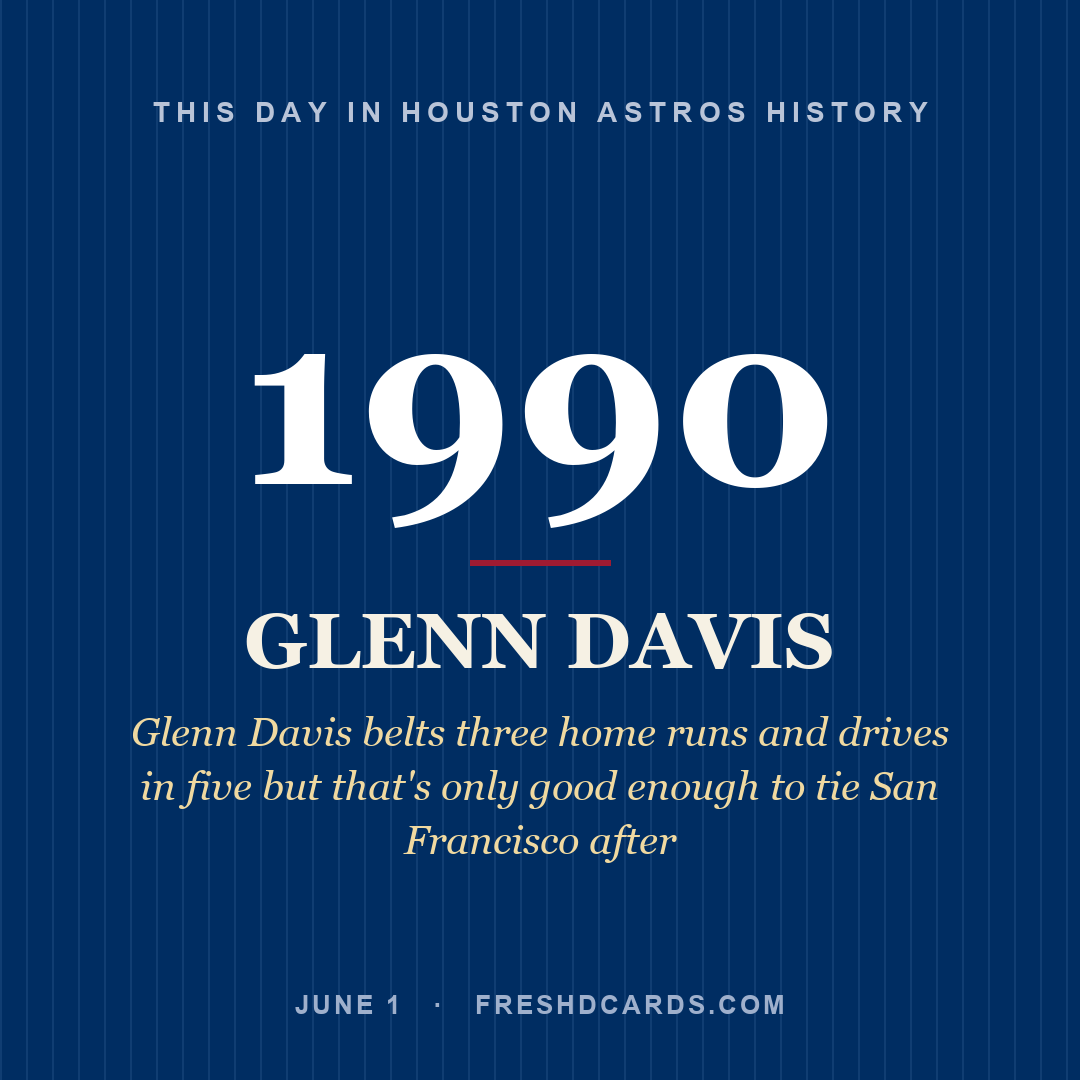 Houston Astros: Glenn Davis, 1990, Glenn Davis belts three home runs and drives in five but that's only good enough to tie San Francisco after