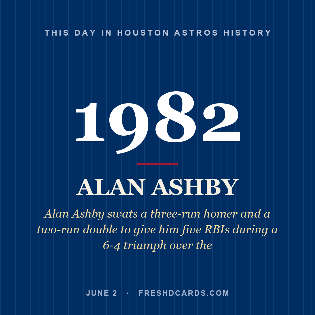 Houston Astros: Alan Ashby, 1982, Alan Ashby swats a three-run homer and a two-run double to give him five RBIs during a 6-4 triumph over the