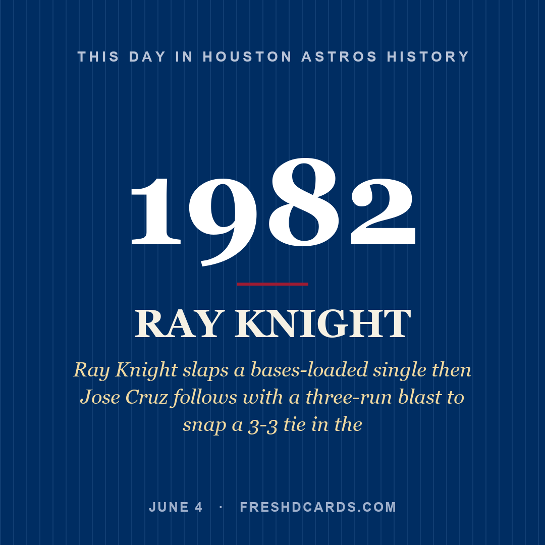 Houston Astros: Ray Knight, 1982, Ray Knight slaps a bases-loaded single then Jose Cruz follows with a three-run blast to snap a 3-3 tie in the