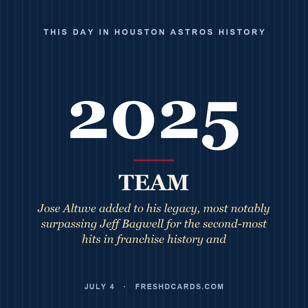 Houston Astros: Houston Astros, 2025, Jose Altuve added to his legacy, most notably surpassing Jeff Bagwell for the second-most hits in franchise history and 