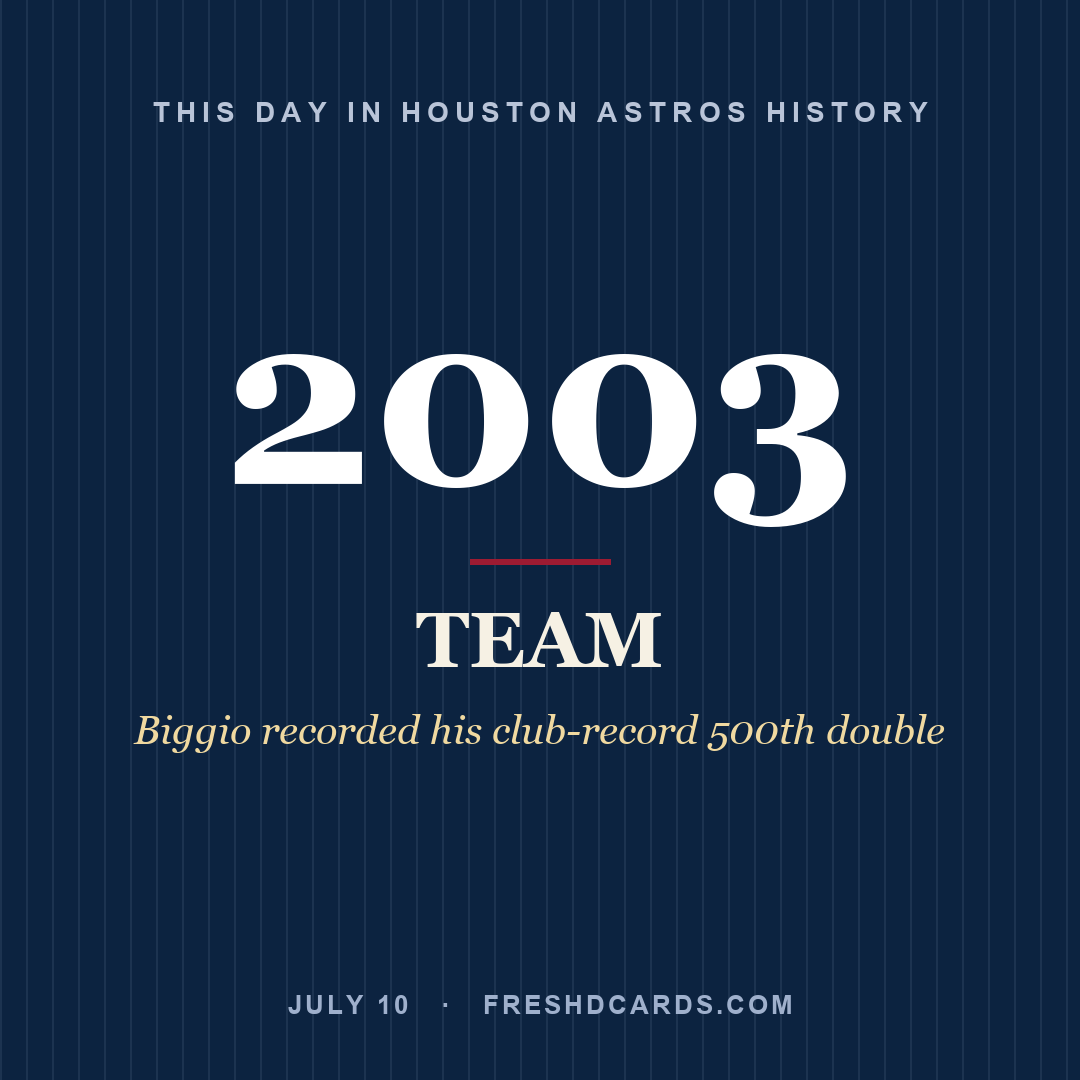 Houston Astros: Houston Astros, 2003, Biggio recorded his club-record 500th double