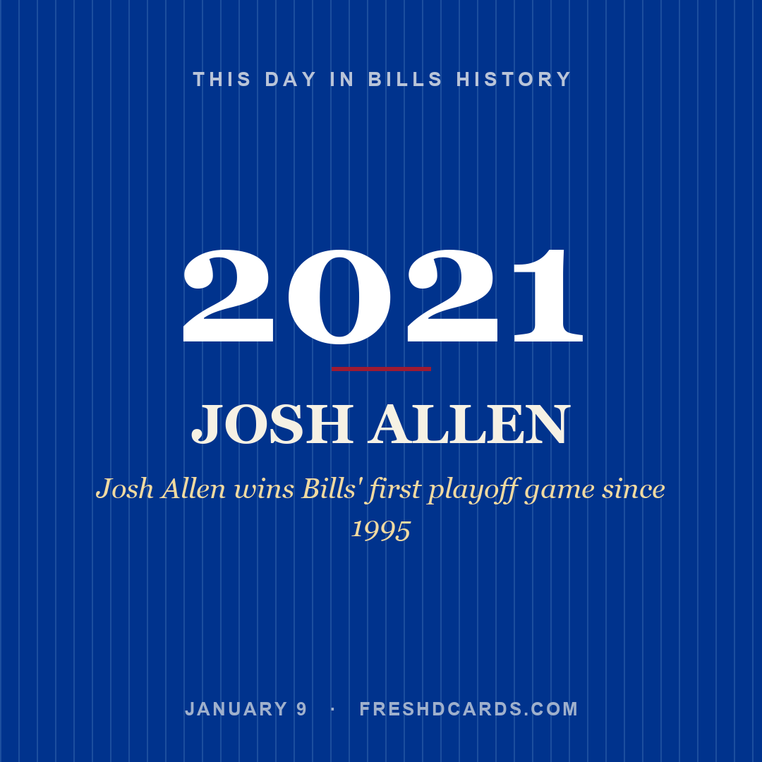 Bills: Josh Allen, 2021, Josh Allen wins Bills' first playoff game since 1995