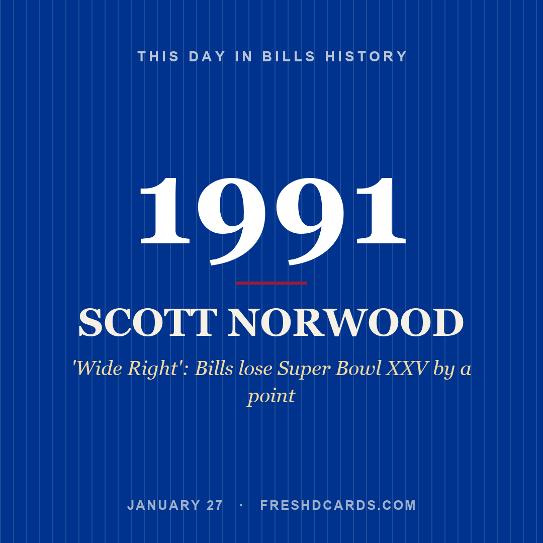 Bills: Scott Norwood, 1991, 'Wide Right': Bills lose Super Bowl XXV by a point