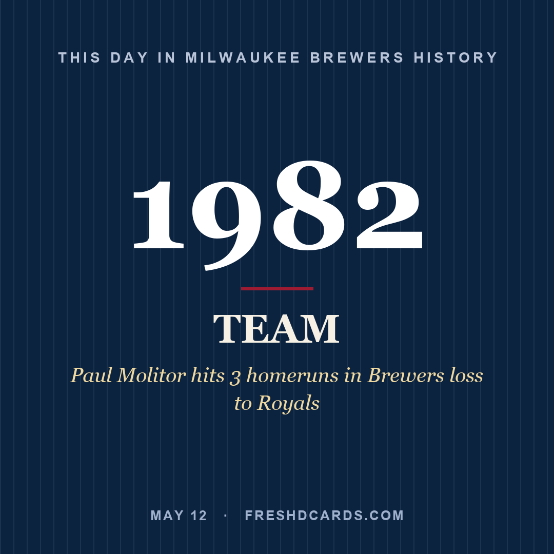 Milwaukee Brewers: Milwaukee Brewers, 1982, Paul Molitor hits 3 homeruns in Brewers loss to Royals