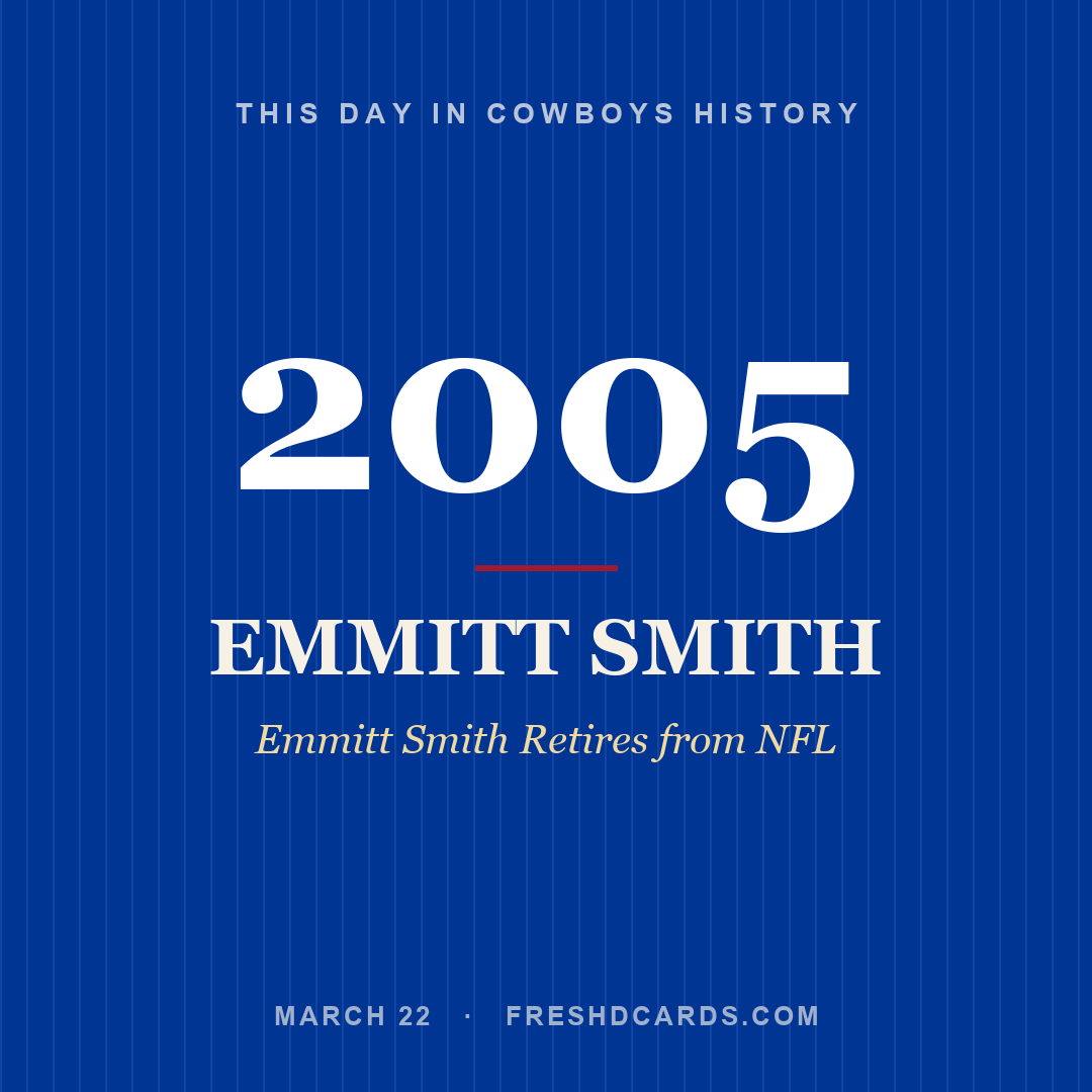 Cowboys: Emmitt Smith, 2005, Emmitt Smith Retires from NFL