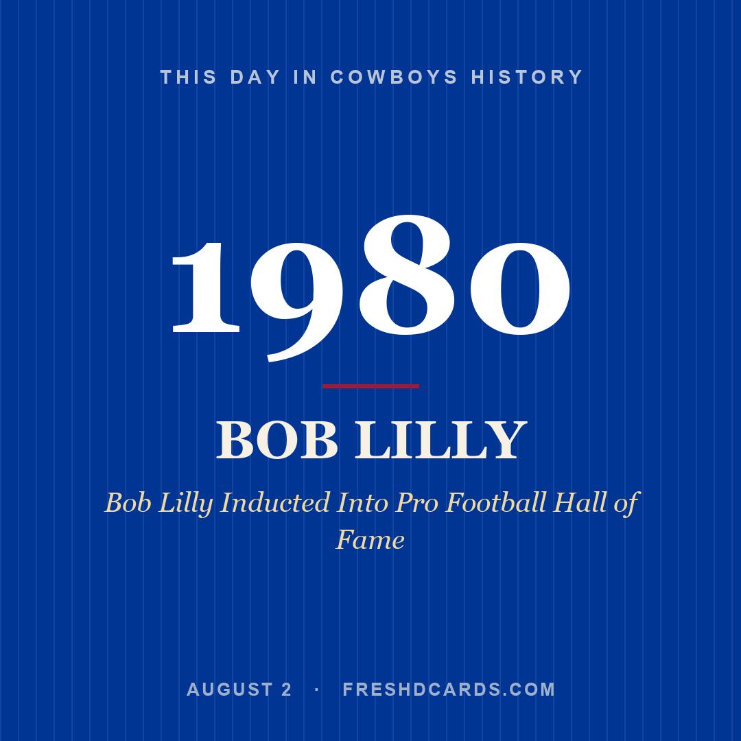 Cowboys: Bob Lilly, 1980, Bob Lilly Inducted Into Pro Football Hall of Fame