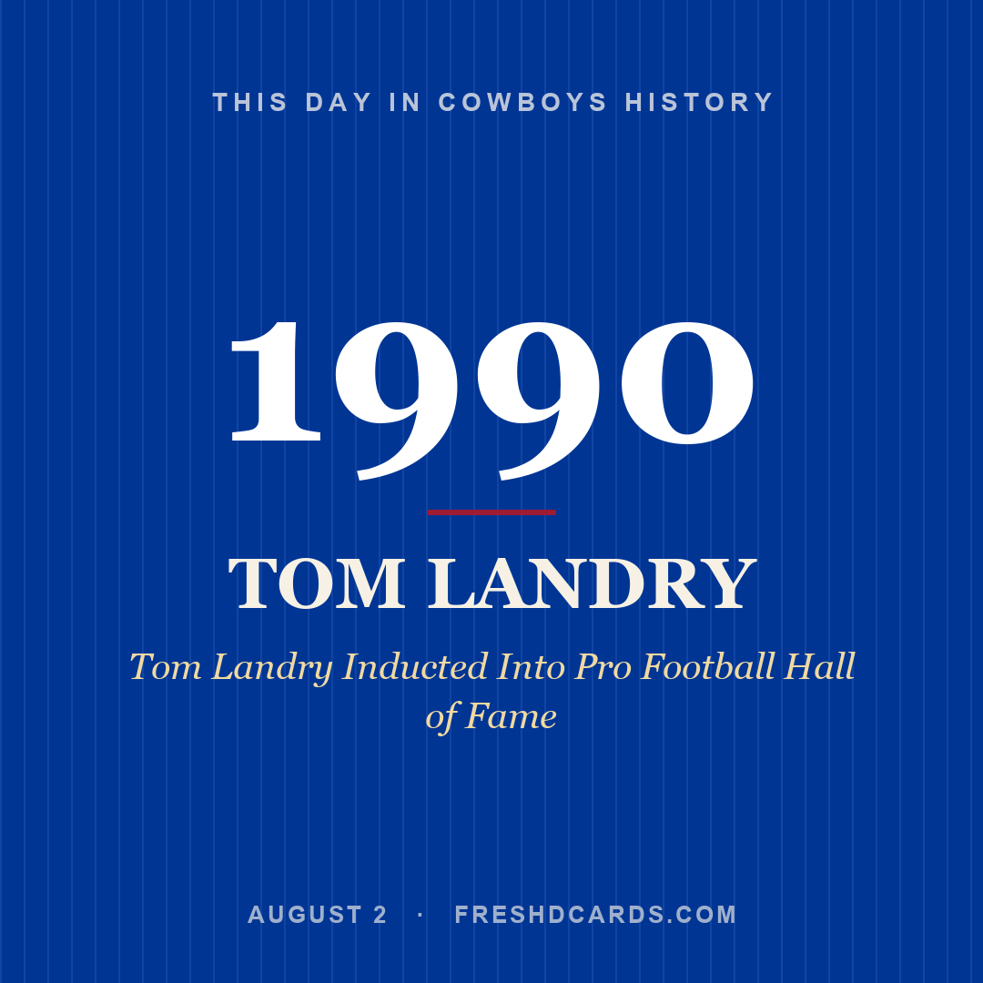 Cowboys: Tom Landry, 1990, Tom Landry Inducted Into Pro Football Hall of Fame