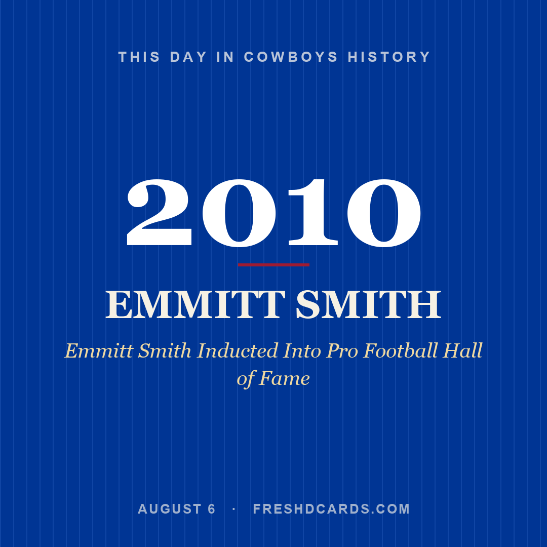 Cowboys: Emmitt Smith, 2010, Emmitt Smith Inducted Into Pro Football Hall of Fame