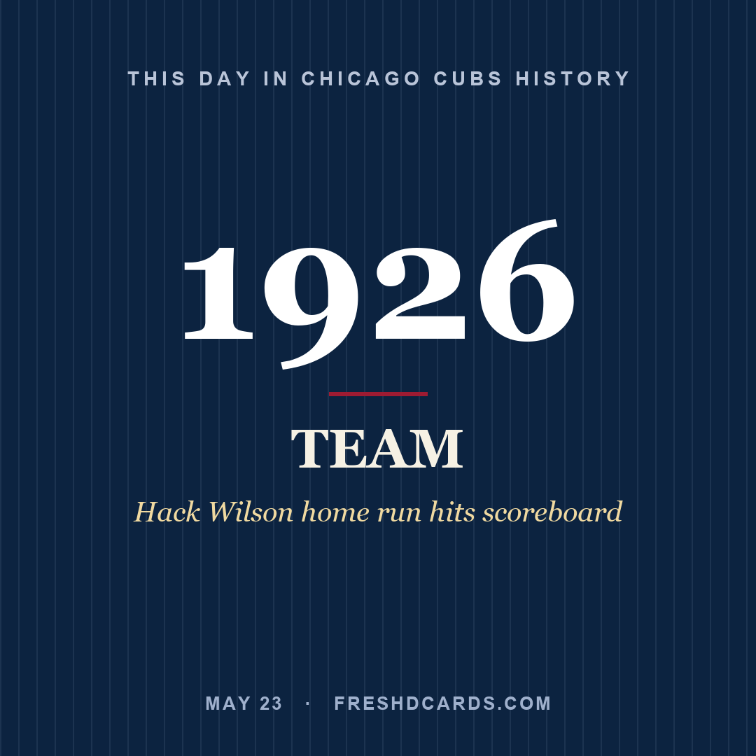 Chicago Cubs: Chicago Cubs, 1926, Hack Wilson home run hits scoreboard