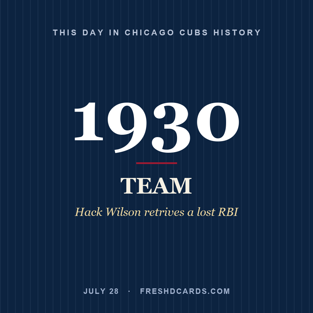 Chicago Cubs: Chicago Cubs, 1930, Hack Wilson retrives a lost RBI
