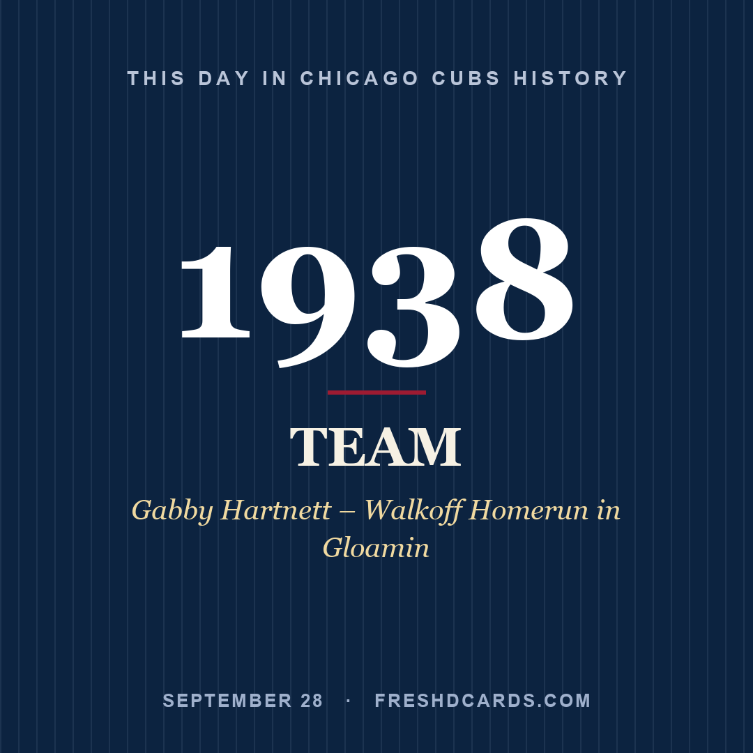 Chicago Cubs: Chicago Cubs, 1938, Gabby Hartnett – Walkoff Homerun in Gloamin