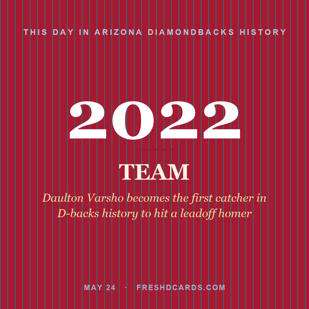 Arizona Diamondbacks: Arizona Diamondbacks, 2022, Daulton Varsho becomes the first catcher in D-backs history to hit a leadoff homer