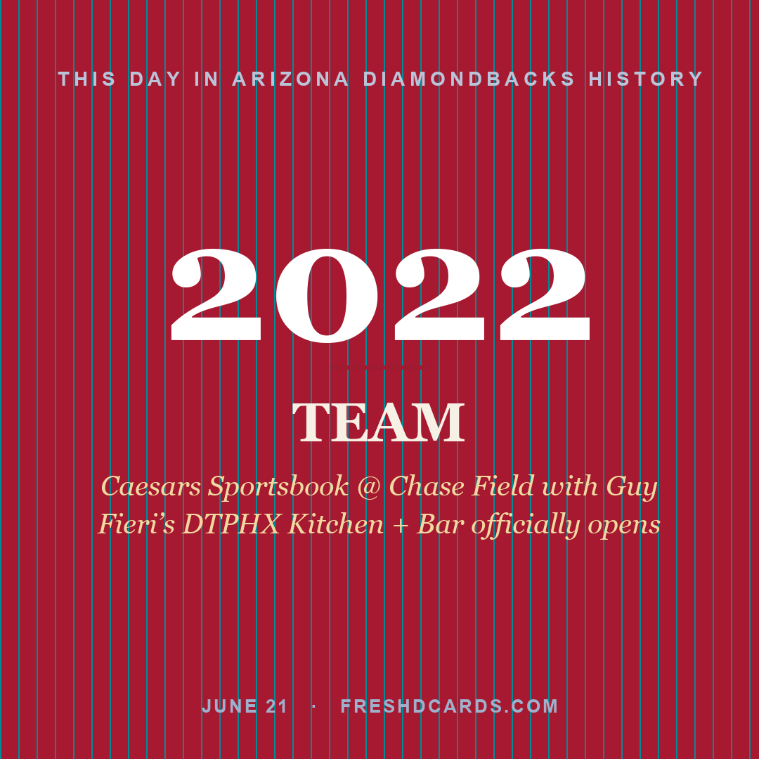 Arizona Diamondbacks: Arizona Diamondbacks, 2022, Caesars Sportsbook @ Chase Field with Guy Fieri’s DTPHX Kitchen + Bar officially opens