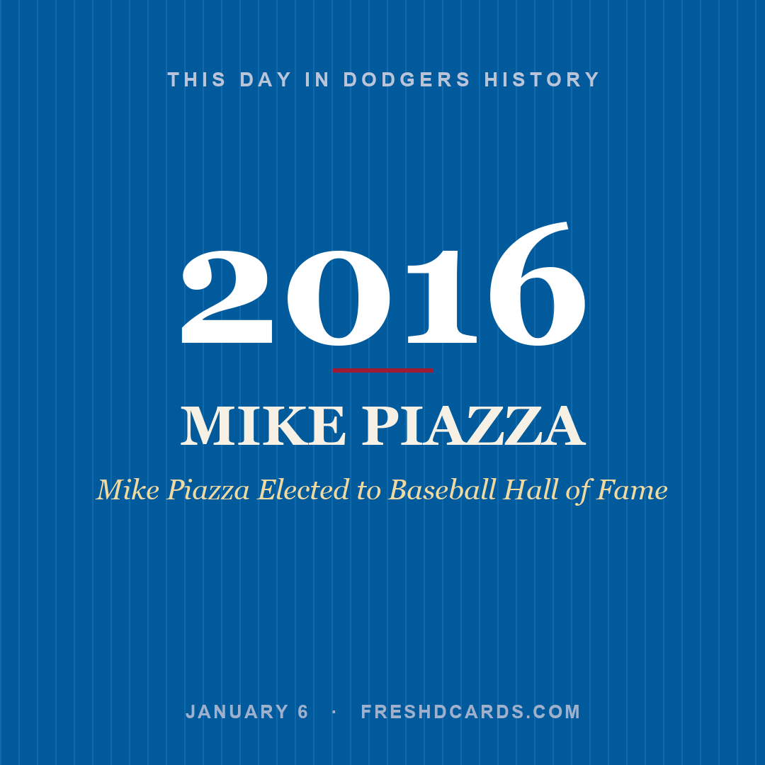 Dodgers: Mike Piazza, 2016, Mike Piazza Elected to Baseball Hall of Fame