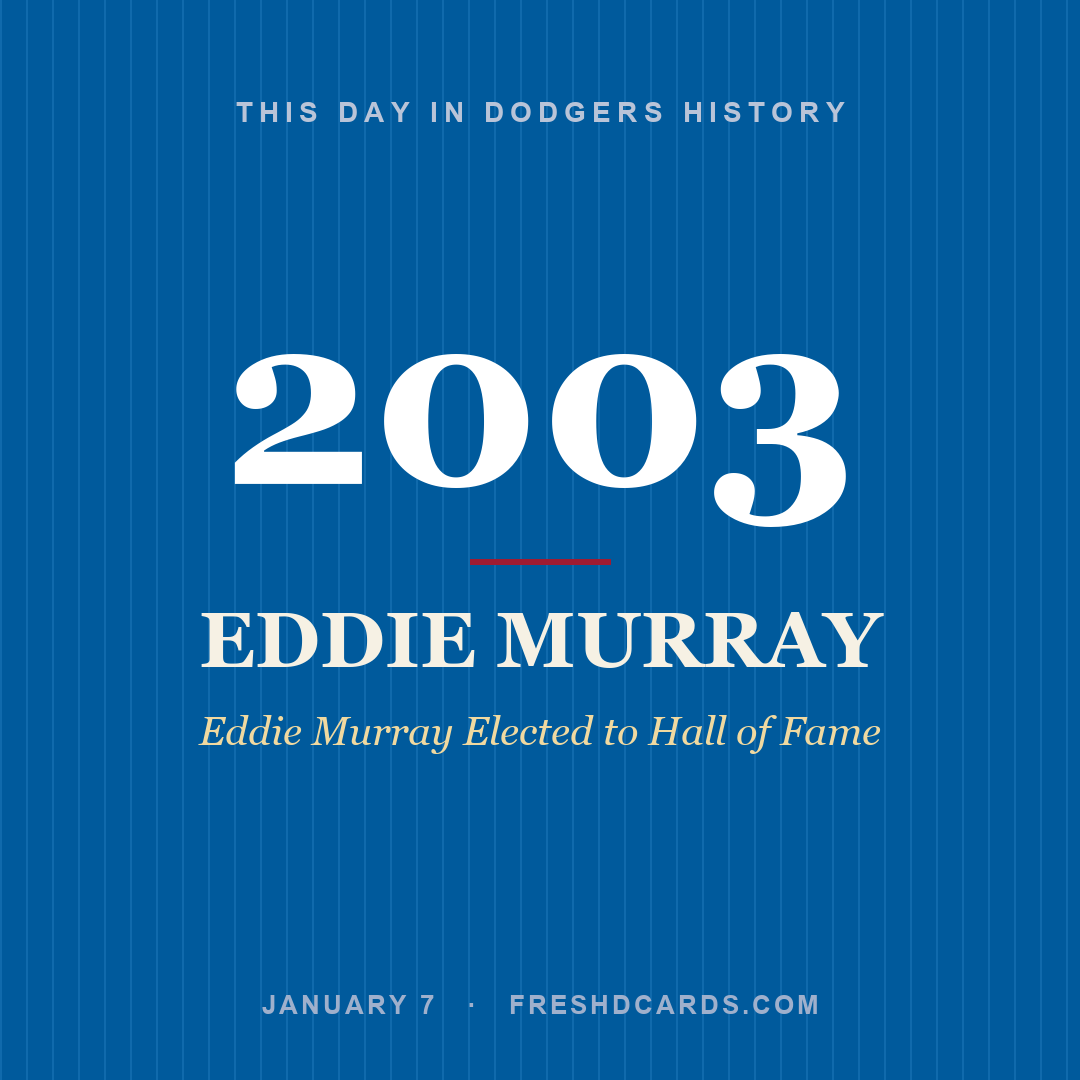 Dodgers: Eddie Murray, 2003, Eddie Murray Elected to Hall of Fame
