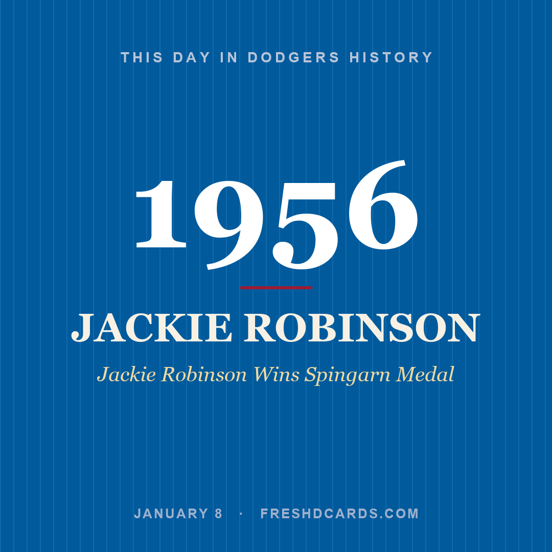Dodgers: Jackie Robinson, 1956, Jackie Robinson Wins Spingarn Medal
