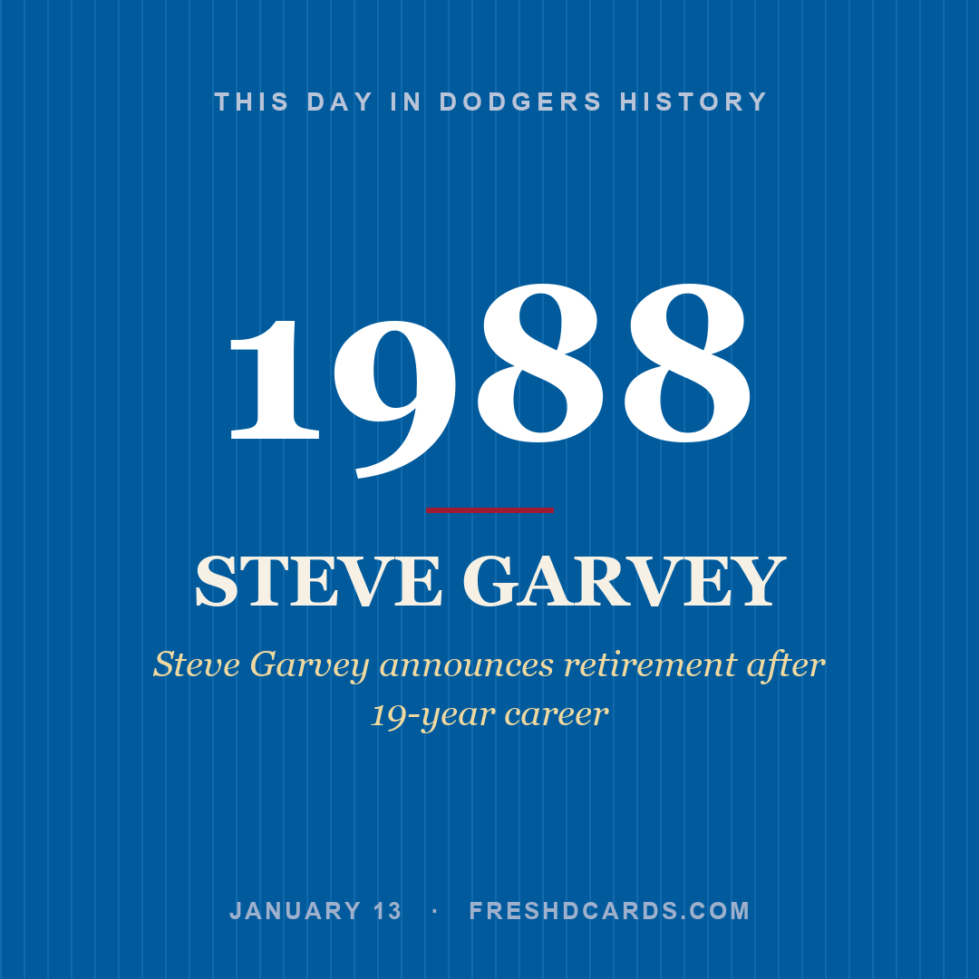 Dodgers: Steve Garvey, 1988, Steve Garvey announces retirement after 19-year career