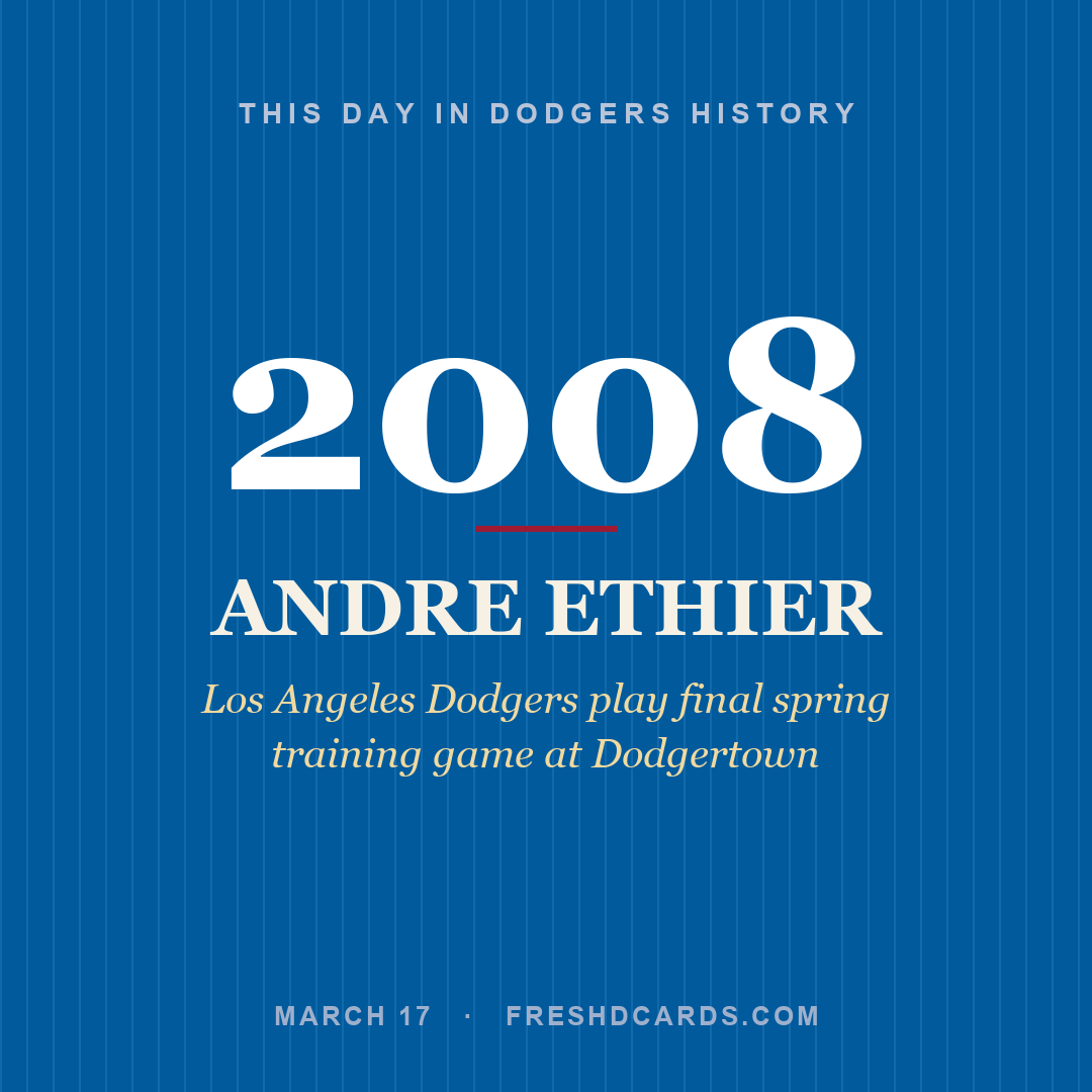 Dodgers: Andre Ethier, 2008, Los Angeles Dodgers play final spring training game at Dodgertown