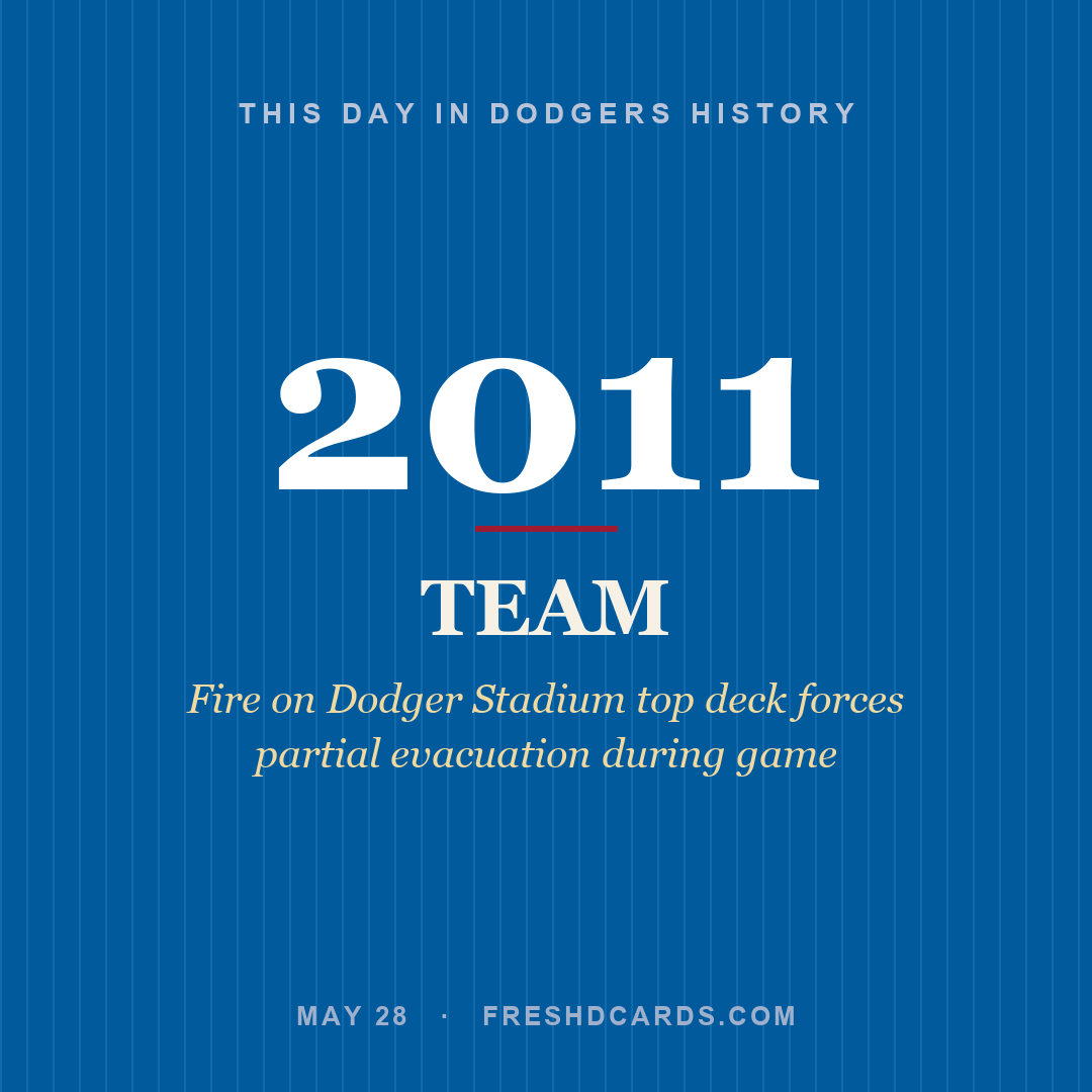 Dodgers: Dodgers, 2011, Fire on Dodger Stadium top deck forces partial evacuation during game