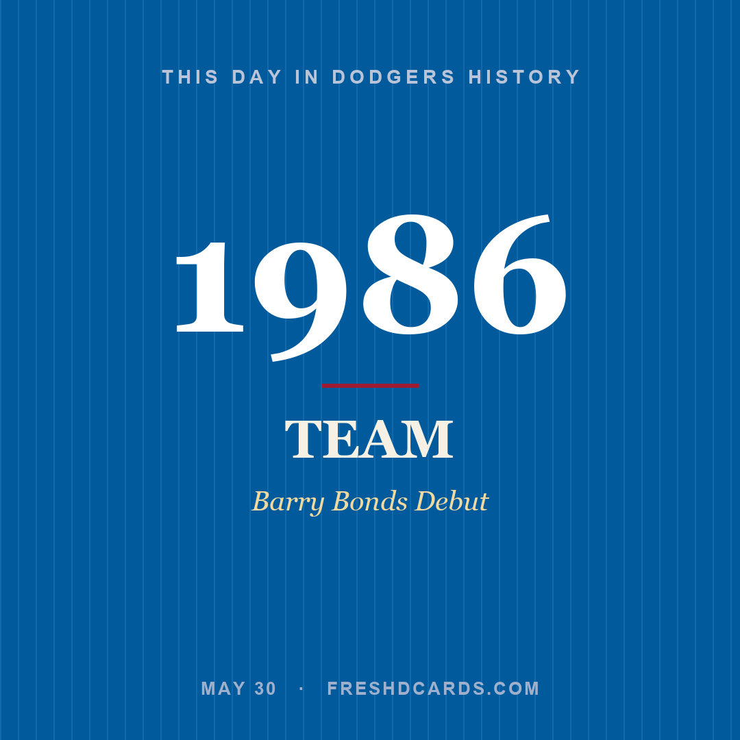 Dodgers: Dodgers, 1986, Barry Bonds Debut