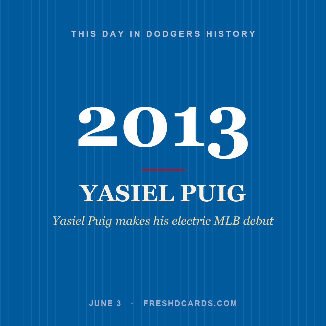 Dodgers: Yasiel Puig, 2013, Yasiel Puig makes his electric MLB debut