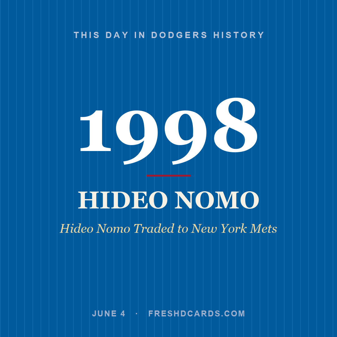 Dodgers: Hideo Nomo, 1998, Hideo Nomo Traded to New York Mets