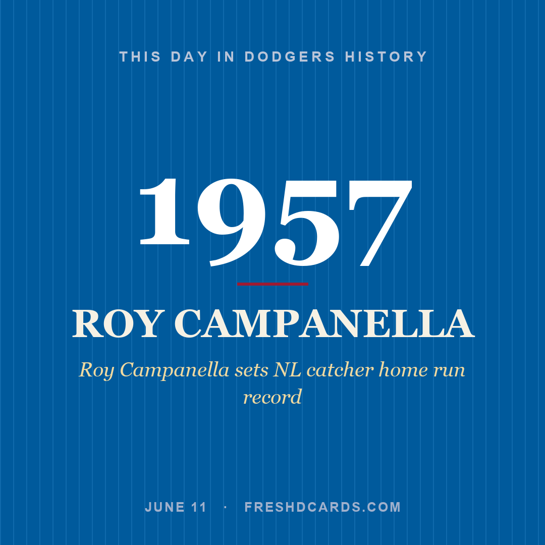 Dodgers: Roy Campanella, 1957, Roy Campanella sets NL catcher home run record