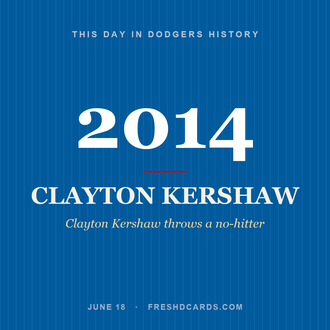 Dodgers: Clayton Kershaw, 2014, Clayton Kershaw throws a no-hitter